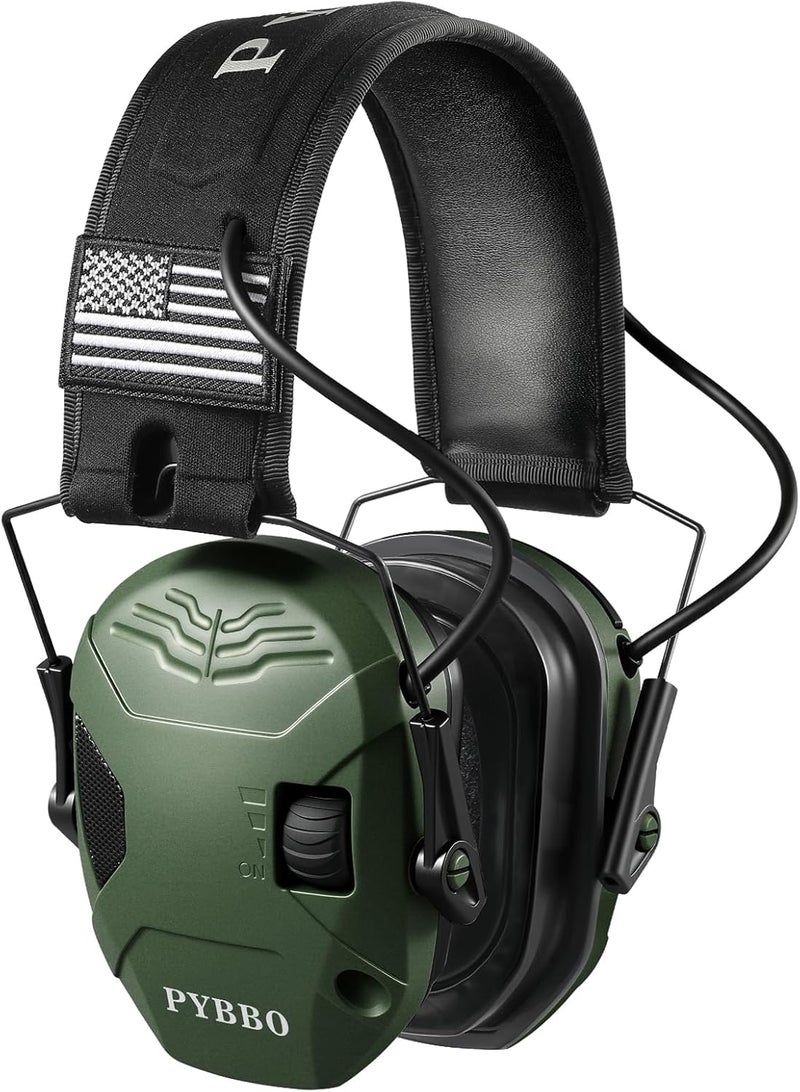 PYBBO Shooting Ear Protection with Gel Ear Pads, NRR 23dB Active Noise Reduction & 3X Sound Amplification Gun Range Earmuffs - Image 1